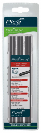 PICA-MARKER 6050 К-т грифелей 2H "Carpenter" для карандаша Pica BIG Dry (12 шт) в кейсе (в блистере)