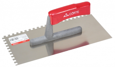 Гребёнка нержавеющая 270х130 мм зуб 6х6 мм с деревянной ручкой, CORTE