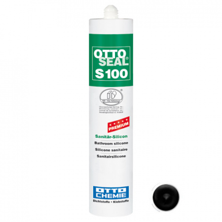 Профессиональный универсальный силиконовый герметик OTTOSEAL S100 PREMIUM С04 (черный), 300мл