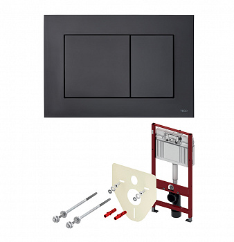 TECE  Комплект TECEbase для установки подвесного унитаза с панелью смыва ТЕСЕnow панель смыва черная матовая  K400407