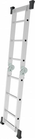 Алюминиевая двухсекционная шарнирная лестница с перекладинами, ширина 400 мм NV1317 артикул 1317203