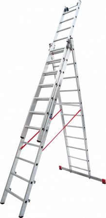 Индустриальная алюминиевая трехсекционная лестница NV5230 артикул 5230311
