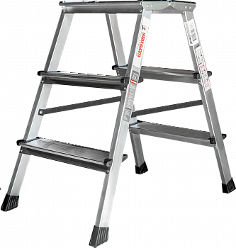 Стремянка алюминиевая двухсторонняя с площадкой 350×260 мм NV2120 артикул 2120203