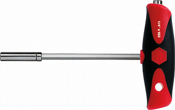 Отвертка Wiha ComfortGrip с Т-образной рукояткой и двумя держателями битов