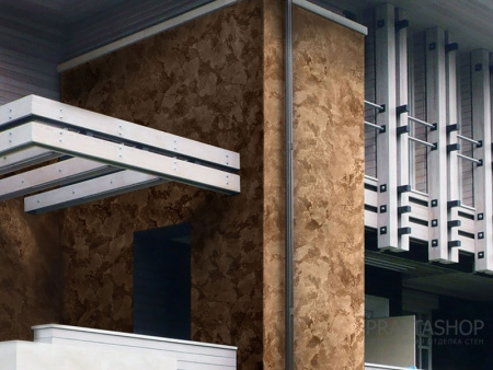 Высокопрочное покрытие с эффектом античных стен на фасаде здания