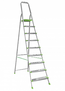 Стремянка алюминиевая со ступенями 130 мм NV2117 артикул 2117109