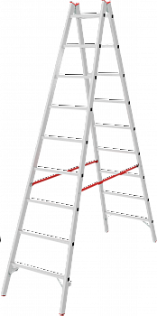 Индустриальная двухсторонняя алюминиевая стремянка с перекладинами NV5123 артикул 5123209