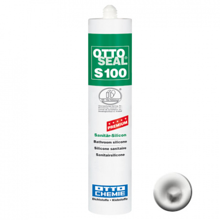 Профессиональный универсальный силиконовый герметик OTTOSEAL S100 PREMIUM С38 (светло-серый), 300мл