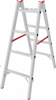 Индустриальная двухсторонняя алюминиевая стремянка с перекладинами NV5123 артикул 5123204