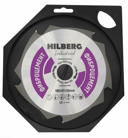 Диск пильный Hilberg Industrial Фиброцемент 190*5T*30 mm HC190