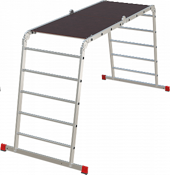 Профессиональная алюминиевая лестница-трансформер с помостом, ширина 800 мм NV3333 артикул 3333245