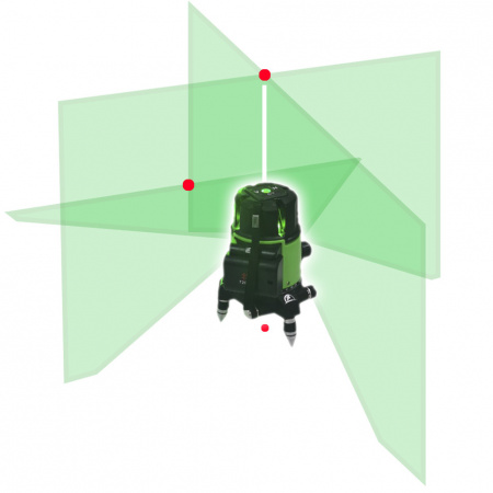 Лазерный 3D нивелир SHIJING 7265F 5 линий (зеленый луч)