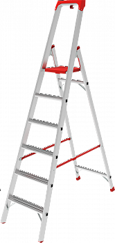 Индустриальная алюминиевая стремянка с развальцованными ступенями и органайзером NV5115 артикул 5115106