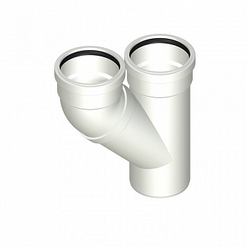 POLO-KAL  Шумопоглощающий канализационный тройник с параллельными входами 110  02684