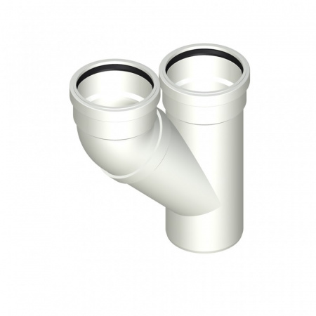 POLO-KAL  Шумопоглощающий канализационный тройник с параллельными входами 110  02684