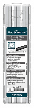 PICA-MARKER 6032 К-т грифелей для карандаша Pica BIG Dry (12 шт Белые) в кейсе
