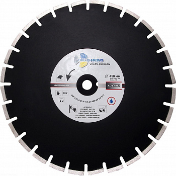 Диск алмазный отрезной 450*25,4*12 Асфальт Серебряная пайка GA775