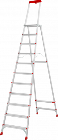 Профессиональная анодированная стремянка с площадкой 350×260 мм и органайзером NV 3135А артикул 3135111A