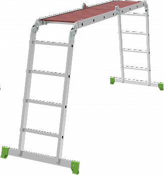 Лестница-трансформер алюминиевая с помостом, ширина 400 мм NV2332 артикул 2332404
