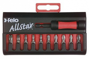 Набор бит PH/PZ Industrial с держателем бит Star в кейсе, 11 шт FELO 02090216