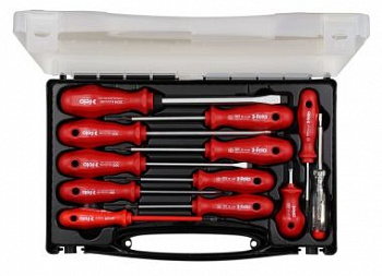 Набор отверторк SL/PZ/PH, ударная отвертка, отвертка SL VDE, отвертка тестер сети в кейсе, 12 шт FELO 200 112 96