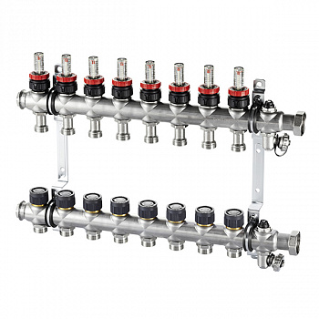 Oventrop  Распределительная гребенка Multidis SF, 8 х G 3/4 с ротаметрами 8 контуров  1404358