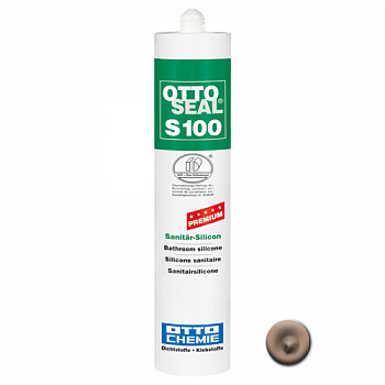 Профессиональный универсальный силиконовый герметик OTTOSEAL S100 PREMIUM С1104 (миндально-коричневый), 300мл