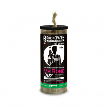 Pipal mrBond  Сантехническая льняная нить QuickSPACER® Mr.Bond® 307, прядь 55 м  5030700055