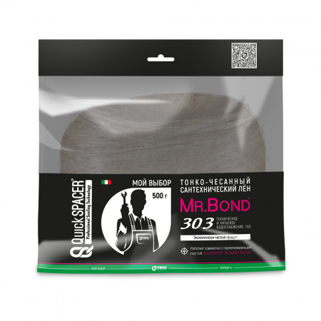 Pipal mrBond  Сантехнический лён QuickSPACER® Mr.Bond® 303, коса 500 г  5030300500