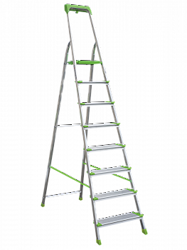 Стремянка алюминиевая со ступенями 130 мм и органайзером NV2118 артикул 2118108