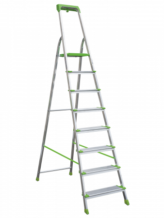 Стремянка алюминиевая со ступенями 130 мм и органайзером NV2118 артикул 2118108