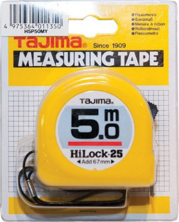 Рулетка TAJIMA HI LOCK 5м/25мм H5P50MY