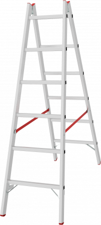 Индустриальная двухсторонняя алюминиевая стремянка с перекладинами NV5123 артикул 5123206