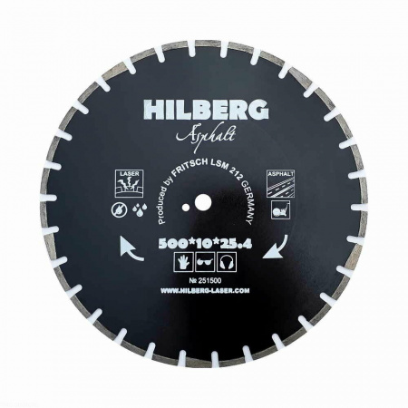 Диск алмазный отрезной 500*25,4*12 Hilberg Hard Materials Лазер асфальт HM311