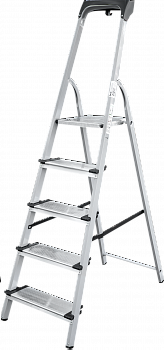 Стремянка стальная с алюминиевыми ступенями 130 мм и органайзером NV1138 артикул 1138105