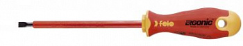 Отвёртка ERGONIC диэлектр., серия 413, SL 4,0х0,8х100 FELO 413 040 90