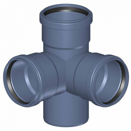 POLO-KAL  Шумопоглощающая угловая крестовина для канализации 87,5°/90° 90/90/90  02829