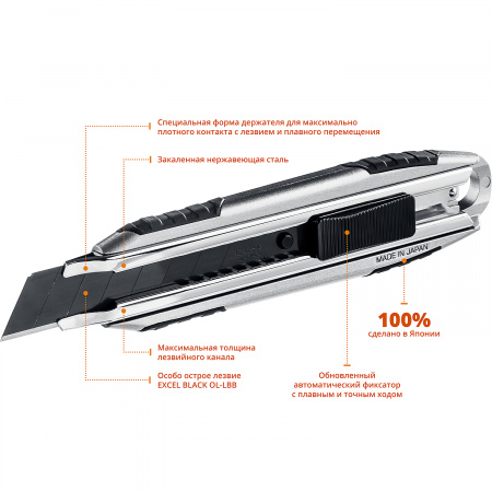 Нож, X-design, алюминиевый, «AUTOLOCK» фиксатор, 18 мм	OL-MXP-AL
Обратная связь