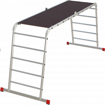 Профессиональная алюминиевая лестница-трансформер с помостом, ширина 800 мм NV3333 артикул 3333405