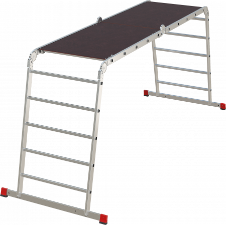 Профессиональная алюминиевая лестница-трансформер с помостом, ширина 800 мм NV3333 артикул 3333405