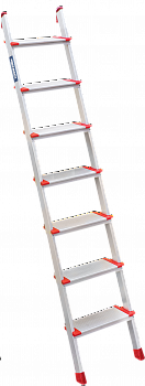 Профессиональная алюминиевая приставная лестница со ступенями 130 мм NV 3217 артикул 3217107
