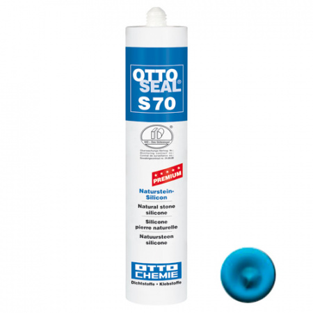Нейтральный силиконовый герметик для камня и мрамора OTTOSEAL S70 PREMIUM С990 (адрия голубой), 310мл