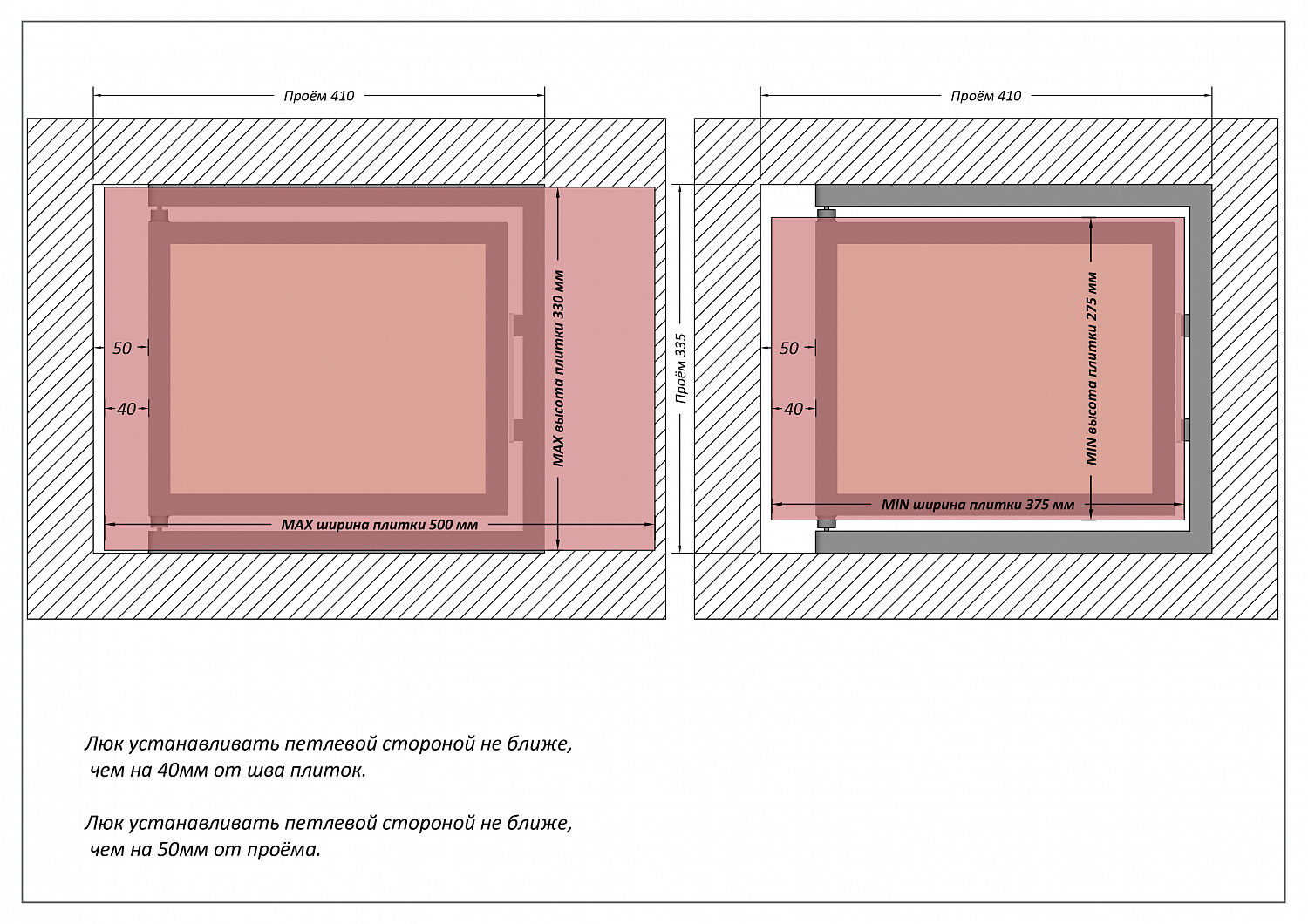 Люк ревизионный / 400х300 мм