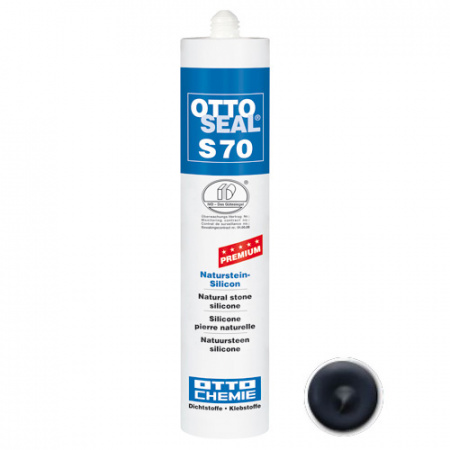 Нейтральный силиконовый герметик для камня и мрамора OTTOSEAL S70 PREMIUM С1300 (матовый антрацит), 310мл