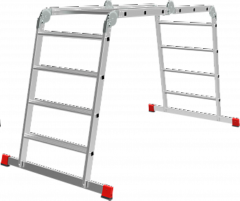 Профессиональная алюминиевая лестница-трансформер с развальцованными ступенями, ширина 650 мм NV3325 артикул 3325234