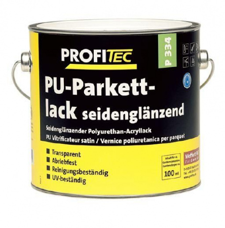 Лак акриловый полуматовый PROFI Tec P334 PU-Parkettlack seideng., 2,5л