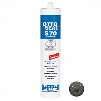Нейтральный силиконовый герметик для камня и мрамора OTTOSEAL S70 PREMIUM С137 (угольно-серый), 310мл