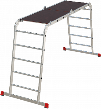 Профессиональная алюминиевая лестница-трансформер с помостом, ширина 650 мм NV3332 артикул 3332245