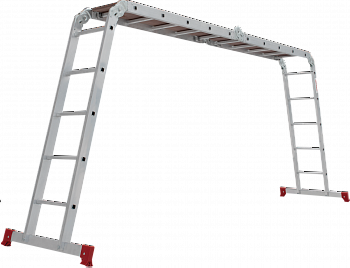 Лестница-трансформер алюминиевая с помостом, ширина 340 мм NV2330 артикул 2330405