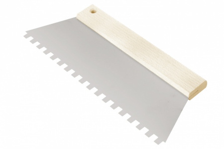 Шпатель нержавеющий трапецевидный 300 мм, зуб 8х8 COMENSAL